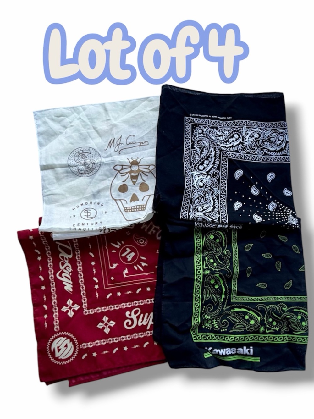 Colorful Bandana Set 4 Pieces  Unisex